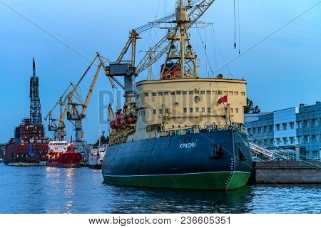 Saint Petersburg - June 14, 2015: Arctic Icebreaker Krassin In St.petersburg. It Was Built For The I