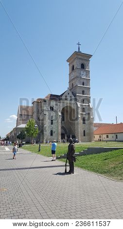 Alba Iulia, Romania, July 22, 2017: Interior Of Citadel, Alba Iulia Fortress Complex,transylvania,ro