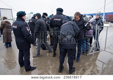 January 28, 2018, Russia, Rostov-on-don. The Meeting Strike Of Voters Directed Against The Elections