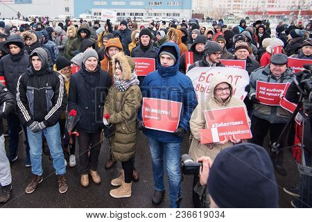 January 28, 2018, Russia, Rostov-on-don. The Meeting Strike Of Voters Directed Against The Elections