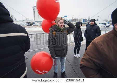 January 28, 2018, Russia, Rostov-on-don. The Meeting Strike Of Voters Directed Against The Elections