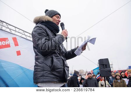 January 28, 2018, Russia, Rostov-on-don. The Meeting Strike Of Voters Directed Against The Elections