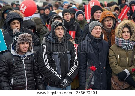 January 28, 2018, Russia, Rostov-on-don. The Meeting Strike Of Voters Directed Against The Elections