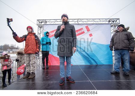 January 28, 2018, Russia, Rostov-on-don. The Meeting Strike Of Voters Directed Against The Elections