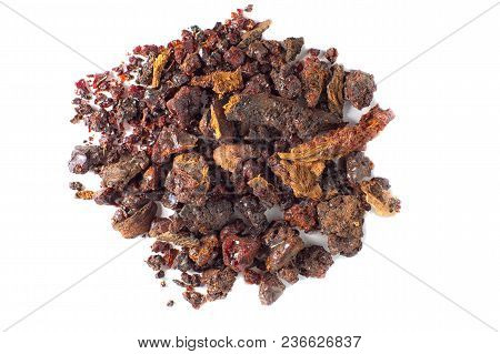 Myrrh Tree Resin Closeup Isolated On White