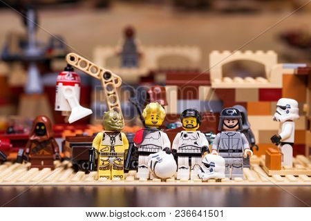 RUSSIA, April 12, 2018. Constructor Lego Star Wars. Episode IV, Squad of stormtroopers
