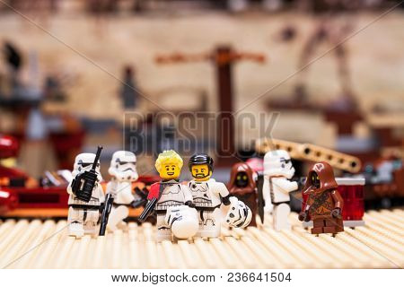 RUSSIA, April 12, 2018. Constructor Lego Star Wars. Episode IV, Squad of stormtroopers