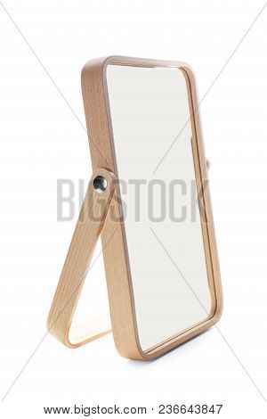 Small Mirror On White Background