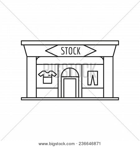 Stock Store Front Icon. Outline Stock Store Front Vector Icon For Web Design Isolated On White Backg