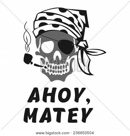 Vector Image Of Skull Captain With Inscription 