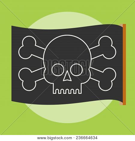 Pirate Vector Flag. Jolly Roger. Stock Flat Vector Illustration.