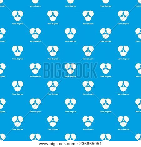 Round Venn Diagram Pattern Vector Seamless Blue Repeat For Any Use
