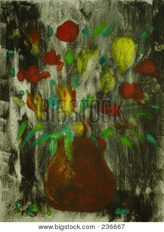 Monotype červená žlutá kytice