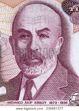 Mehmet Akif Ersoy Portrait From Turkish Money