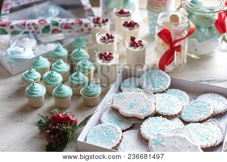 Candybar. Baby Sweets With Cookies And Cakes