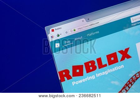 Ryazan, Russia - April 16, 2018 - Homepage Of Roblox Website On The Display Of Pc, Url - Roblox.com