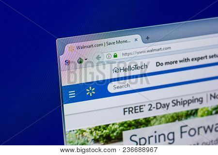 Ryazan, Russia - April 16, 2018 - Homepage Of Walmart Website On The Display Of Pc, Url - Walmart.co
