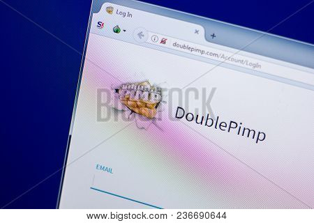 Ryazan, Russia - April 16, 2018 - Homepage Of Doublepimp On The Display Of Pc, Url - Doublepimp.com