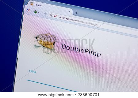 Ryazan, Russia - April 16, 2018 - Homepage Of Doublepimp On The Display Of Pc, Url - Doublepimp.com