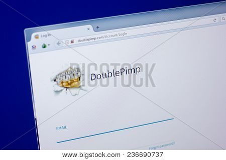 Ryazan, Russia - April 16, 2018 - Homepage Of Doublepimp On The Display Of Pc, Url - Doublepimp.com