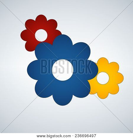 Three Flowers Icon. Spring Symbol For Your Web Site Design, Logo, App, Ui. Vector Illustration Isola
