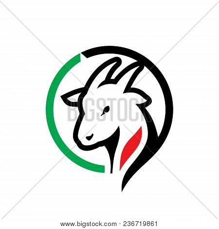 Nanny-goat Head Symbol Isolated On White Background