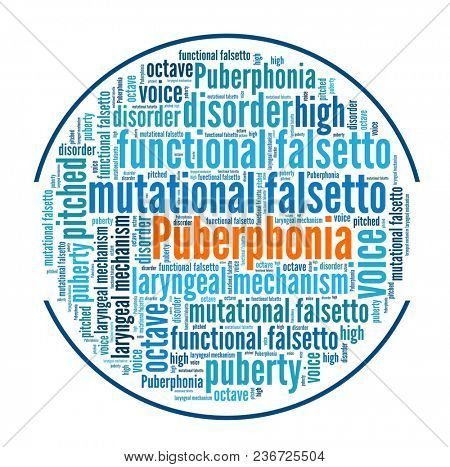 Puberphonia in word collage