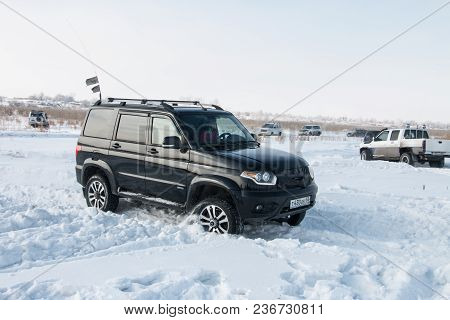 Off-road On A Snowy Road Siberian Championship Off-road Sports Cars In Omsk 2018 Year