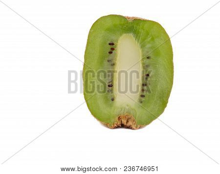 Fresh Sliced Kiwi On A White Background. Natural Fruits . Kiwi Flatlay
