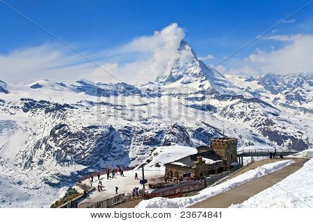 Matterhorn Gipfel, befindet sich an der Schweiz