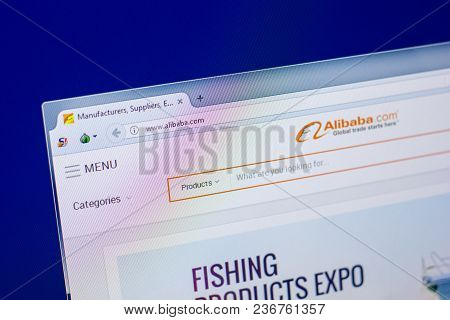 Ryazan, Russia - April 16, 2018 - Homepage Of Alibaba.com On The Display Of Pc