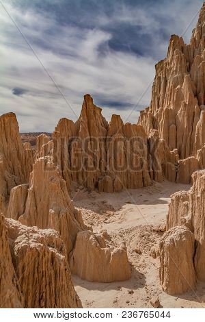 Amazing Bentonite Clay Formations Of Cathedral Gorge State Park In Nevada, Usa