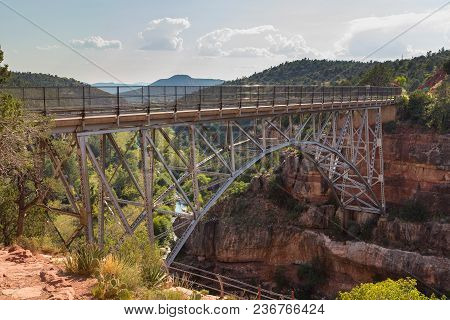 View Of The Midgley Bridge Over Wilson Canyon Near Sedona, Arizona, Usa.