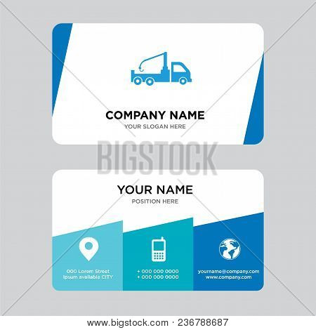 Crane Truck Business Card Design Template, Visiting For Your Company, Modern Creative And Clean Iden