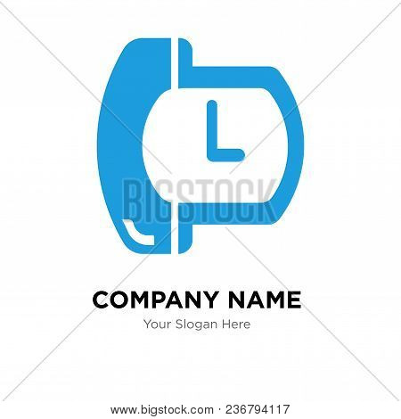 Phone Auricular And A Clock Company Logo Design Template, Business Corporate Vector Icon