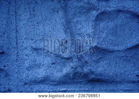 Ultra Marina Cemet Grunge Wall Texture, Stone Background For Web Site Or Mobile Devices.