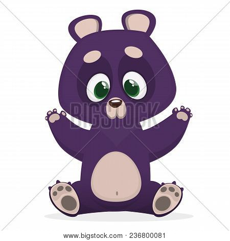 Himalayan Bear Cartoon Giving A Hug. Big Collection Of Cartoon Forest Animals. Vector Illustration F