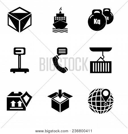 Set Of 9 Simple Editable Icons Such As International Delivery, Delivery Packaging Box, Delivery Pack