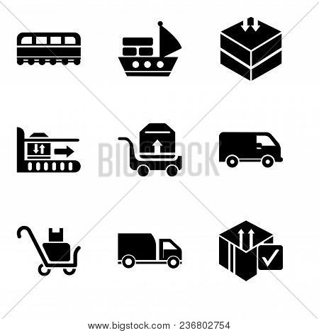 Set Of 9 Simple Editable Icons Such As Delive Box Verification, Delivery Truck, Delivery Packages On