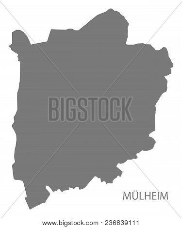 Mulheim City Map Grey Illustration Silhouette Shape