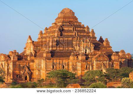 Close Up View Of Dhammayangyi Temple During Sunset Largest Of All The Buddhist Temples At Old Bagan 