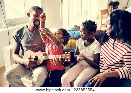 African family spending time together