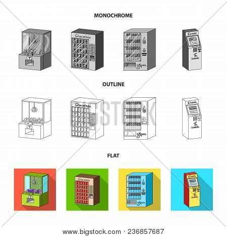A Game Machine, A Ticket Sales Terminal, An Automaton For Selling Aqua And Chocolate. Terminals Set 
