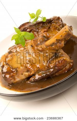 Bräserad Lamb Shank i Mint sås
