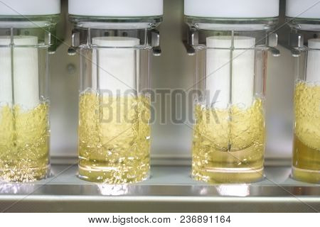 Soxhlet Extractor.percolator-boiler And Reflux,distillation Flask On Heating Element.organic Chemist