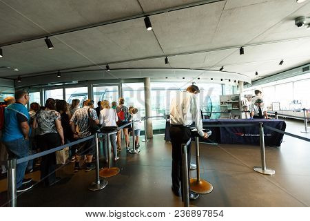 Brighton, United Kingdom - August 1, 2017: Security Checkpoint At The Entrance To The British Airway