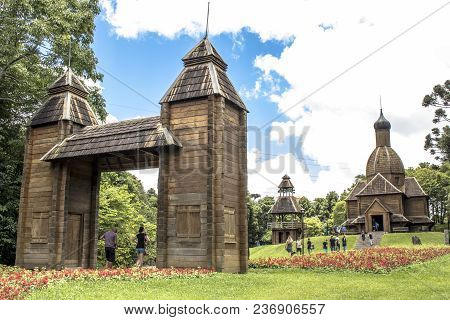 Curitiba, Brazil, December 30, 2017: Ukrainian Catholic Church Is A Tribute To European Immigrants I