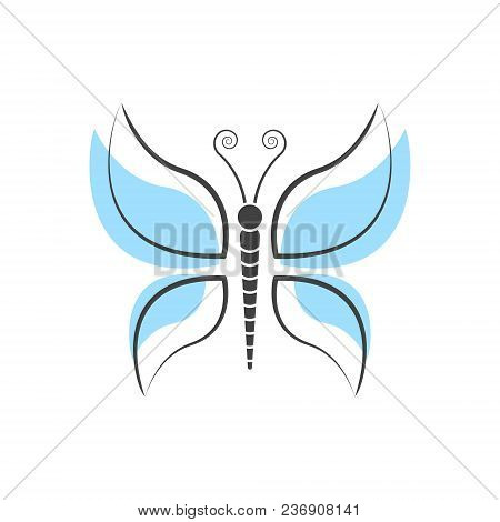 Abstract Butterfly Logo Template. Simple Vector Logo Illustration.