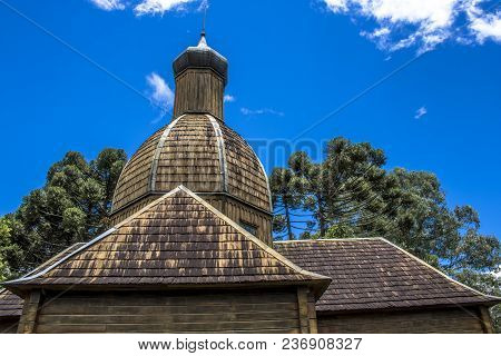 Curitiba, Brazil, December 30, 2017: Ukrainian Catholic Church Is A Tribute To European Immigrants I