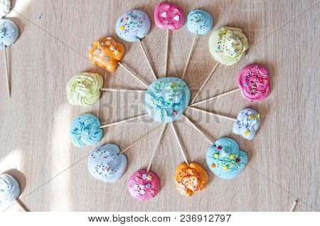 Carousel In Amusement Park. Entertainment And Fun Concept. Lunapark Icon And Childhood Dreams. Candy